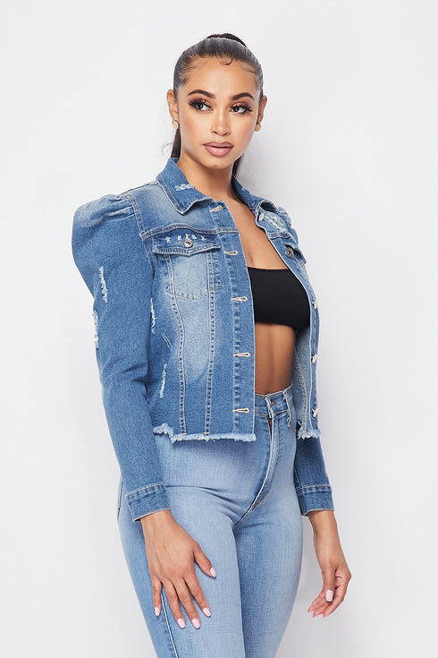 Amour Printed Denim Jacket - SohoGirl.com